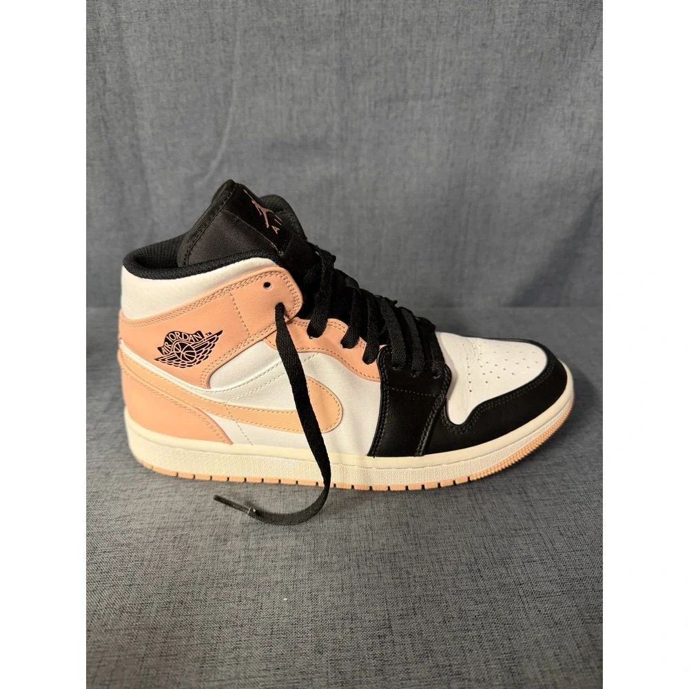 Nike Air Jordan 1 Mid Crimson Tint White/Arctic Orange Black 554724-133 Mens 8.5
